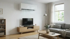Aire acondicionado eficiente reduciendo el consumo de luz en casa