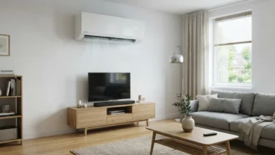 Aire acondicionado eficiente reduciendo el consumo de luz en casa