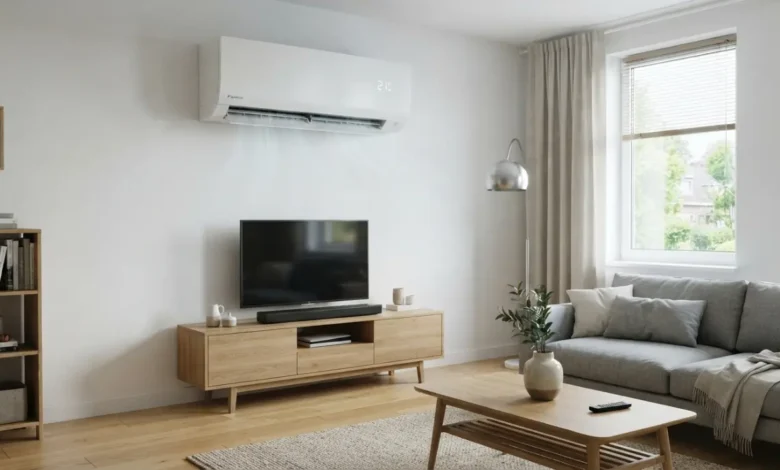Aire acondicionado eficiente reduciendo el consumo de luz en casa