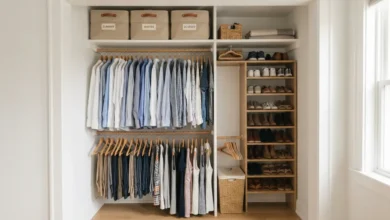 Clóset pequeño organizado sin usar espacio de pared