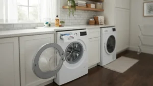 Lavadora ventilándose para prevenir el mal olor y la humedad