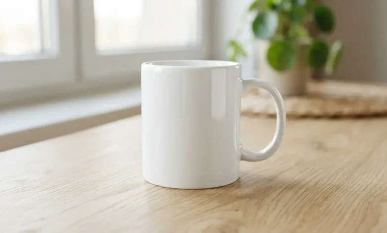 Taza de porcelana limpia sin manchas de café