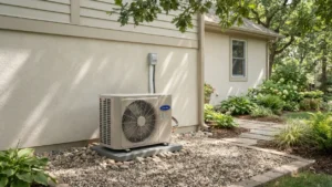 Unidad exterior de aire acondicionado con ventilación adecuada