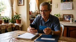 Adulto mayor revisando información sobre pagos de Colombia Mayor 2026.