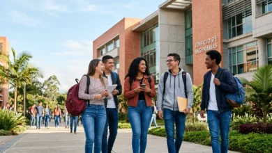 Jóvenes estudiantes universitarios en Colombia consultando información sobre Renta Joven 2026.