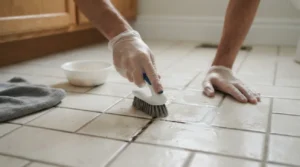 Proceso para limpiar juntas de azulejos