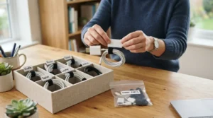 Proceso para organizar cables y cargadores