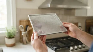 Resultado después de limpiar filtro de campana extractora