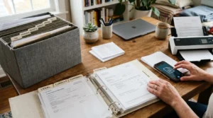 Resultado después de organizar documentos del hogar