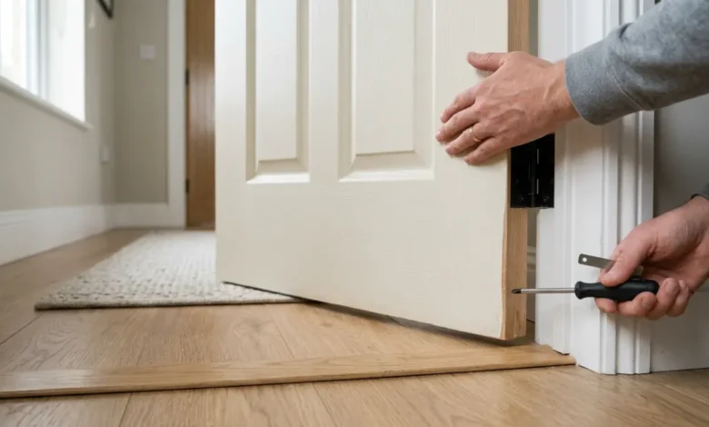 Resultado después de puerta roza el piso