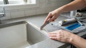 cambiar silicona lavamanos en casa