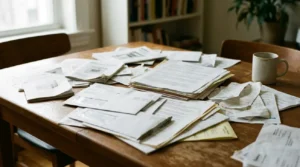 documentos domésticos antes de organizar documentos del hogar