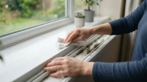 limpiar rieles de ventanas en casa