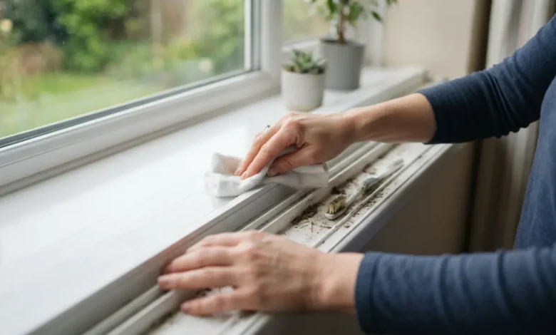 limpiar rieles de ventanas en casa