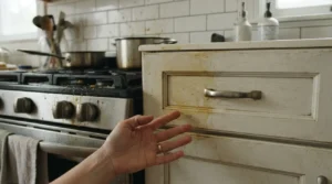 los gabinetes de cocina antes de quitar grasa de gabinetes de cocina