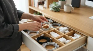 organizar cables y cargadores en casa