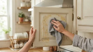 quitar grasa de gabinetes de cocina en casa