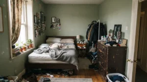un dormitorio reducido antes de hacer dormitorio pequeño más amplio