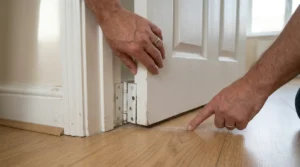una puerta interior antes de puerta roza el piso