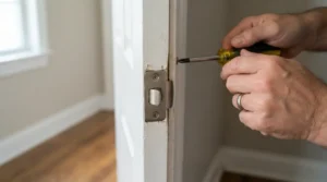 una puerta y su cerradero antes de puerta no cierra bien