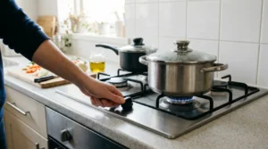 Proceso para ahorrar gas con ollas y quemadores