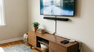 Resultado después de ocultar cables del televisor