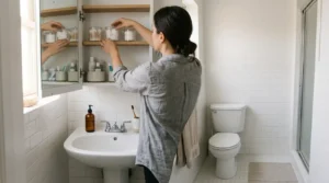 Resultado después de organizar baño pequeño
