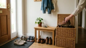 Resultado después de organizar zapatos sin zapatero