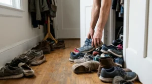 calzado de uso diario y ocasional antes de organizar zapatos sin zapatero