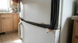 la puerta y junta del refrigerador antes de puerta del refrigerador cierra mal
